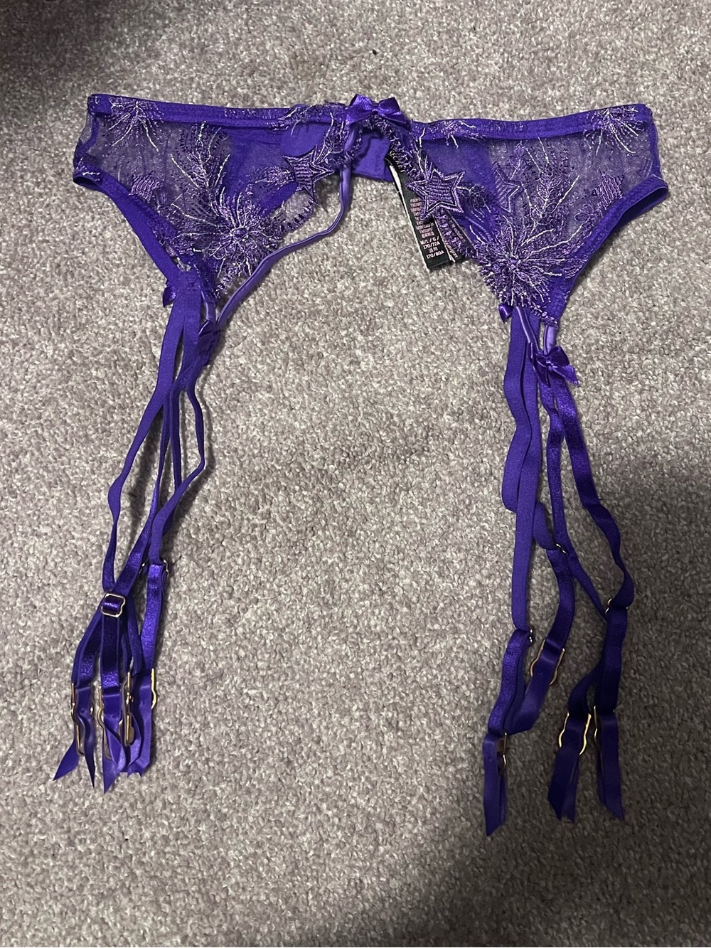 Victoria's Secret Purple Sheer Lace Garter Belt